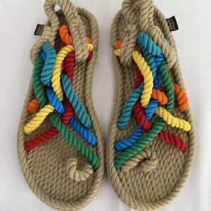 Nomadic Republic Rope Sandals Multicolor EU 40 / US 9– Handmade Vegan Boho Shoes